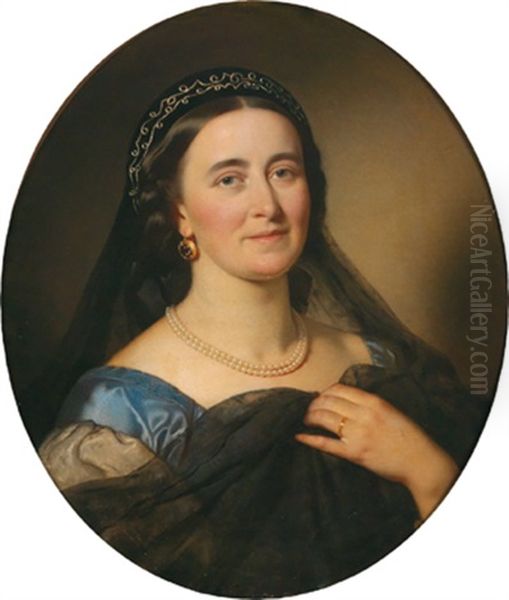 Bildnis Sophie Kiss, Tochter Des Bankiers Kiss Und Gattin Des Oberst Robert Ritter Froschmair Von Scheibenhof(?) - view 1