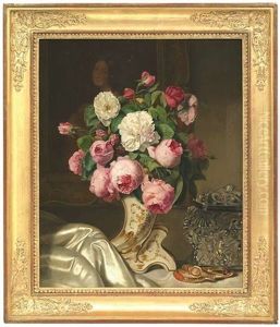Stilleben Mit Rosa Und Weisen Rosen, Schmuckschatulle Und Armreifen