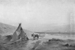 Abend Am Strand Der Rigaer Bucht (imuyden) by Alexander Nikolaus Borsow