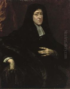 Portrait Of King Charles Ii In A Black Coat And Black Silk Robes