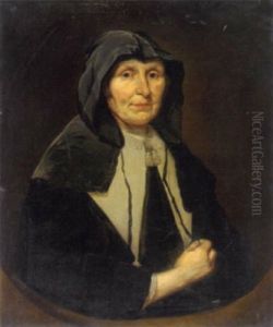 Bildnis Einer Dame Mit Schwarzer Kopfbedeckung Und Schwarzem Kleid Mit Lichten Kragen