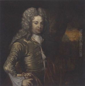 Portrait Of A Gentleman In A Green Coat And Red Cloak, In A Landscape