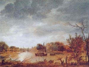 Fluslandschaft Im Mondschein
