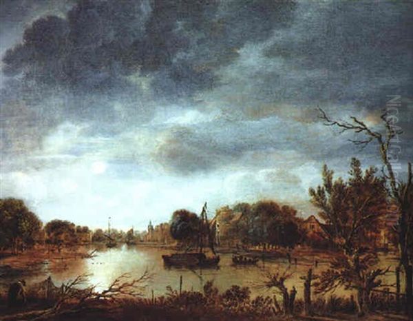 Fluslandschaft In Mondschein - view 1