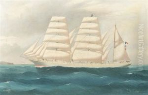 Le Trois Mats Barque Adelaide Devant Sydney, Australie by Reginald Arthur Borstel