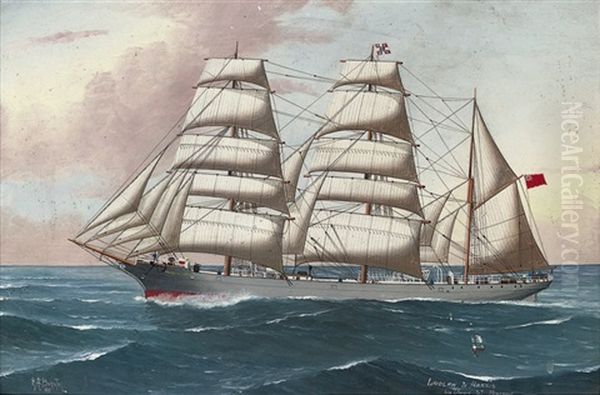The Three-masted Steel Barque Penrhyn Castle Under Full Canvas - view 1