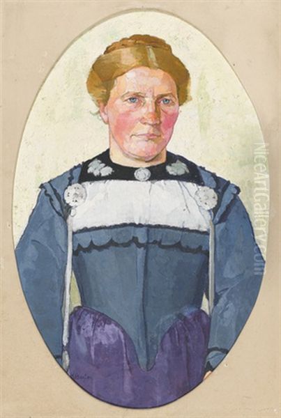 Portrat Einer Bernerin In Blauer Tracht - view 1