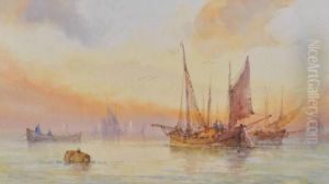 Fishing Vessels by Frederick James Aldridge