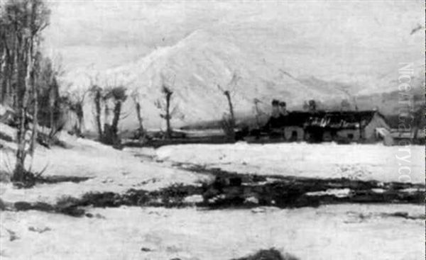 Farmhouse In A Winter Landscape - view 1