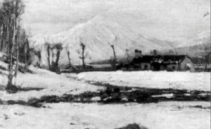 Farmhouse In A Winter Landscape by Camillo Bortoluzzi