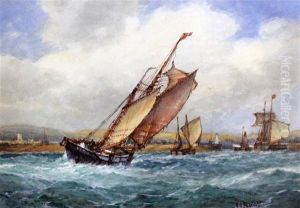 Shipping Off Shoreham by Frederick James Aldridge
