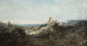 Karawane In Felsiger Landschaft. Bianco by Pietro Bianco Bortoluzzi