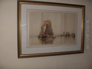 Barges by Frederick James Aldridge