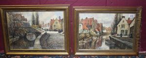 Waterways In Bruges by Frederick James Aldridge