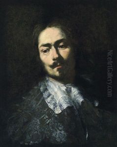 Ritratto Di Nobiluomo: Bildnis Eines Edelmannes In Schwarzseidenem Gewand by Luciano Borzone