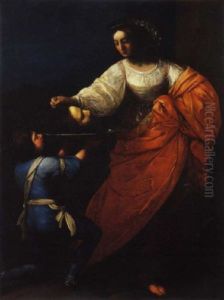 Salome Con La Testa Di San Giovanni Battista by Luciano Borzone