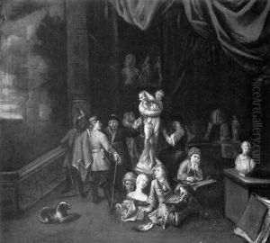 L'atelier D'un Sculpteur by Balthasar van den Bos