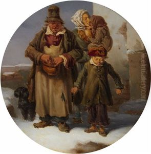 A Beggar Family by Bosa, Eugenio
