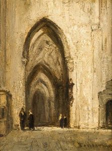 Kircheninneres Mit Vier Figuren by Johannes Bosboom