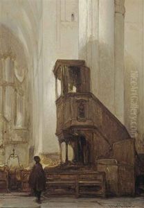 The Pulpit Of The Eusebiuskerk, Arnhem by Johannes Bosboom