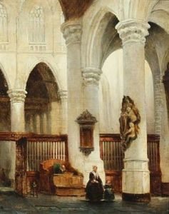 Church Interior With A Mother And Child by Johannes Bosboom