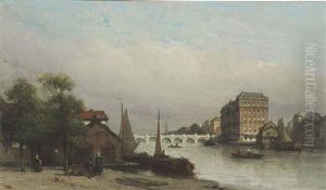 The Amstel River, Amsterdam by Johannes Bosboom