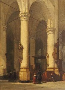 The Interior Of The Hooglandsche Kerk, Leiden by Johannes Bosboom