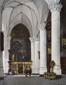 Two Gentleman In A Church Interior (by Rozenburg Den Haag ) thumbnail