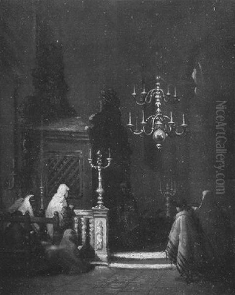 Figures In A Cathedral Interior - view 1