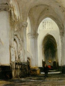 The Interior Of A Church In Breda by Johannes Bosboom