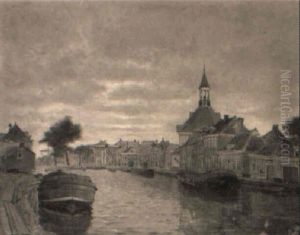 Hollandsk Kanalparti by Johannes Bosboom