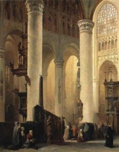 The Interior Of The Grote Kerk, Breda, With Believers