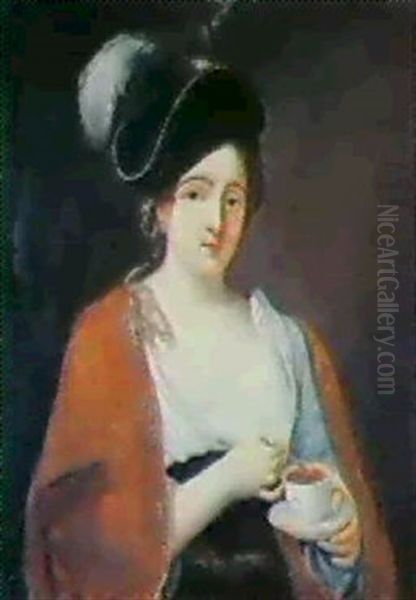 Giovane Donna Con Cappello E Tazzina - view 1