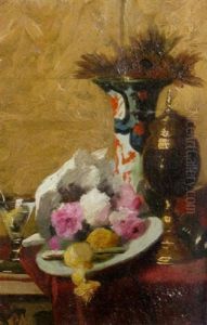 A Still Life With Flowers, Fruit And Cup