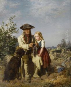 Der Alte Schaffer Und Die Enkelin (the Old Shepherd And His Granddaughter) by Ernst Bosch