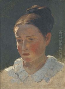 Brustbildnis Einer Jungen Frau Im Weissen Kleid