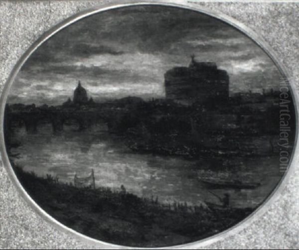 View Of Rome At The Tiber With The Castel St. Angelo - view 1