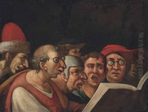 Seven Men Singing A Madrigal by Hieronymous Bosch
