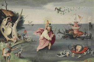 Saint Christopher Carrying The Christ Child Through A Sinful World