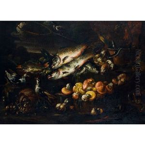 Nature Morte Aux Poissons Et Champignons