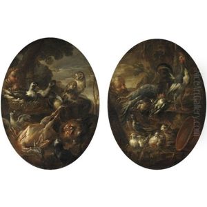 Nature Morte Con Volatili E Figure (pair)