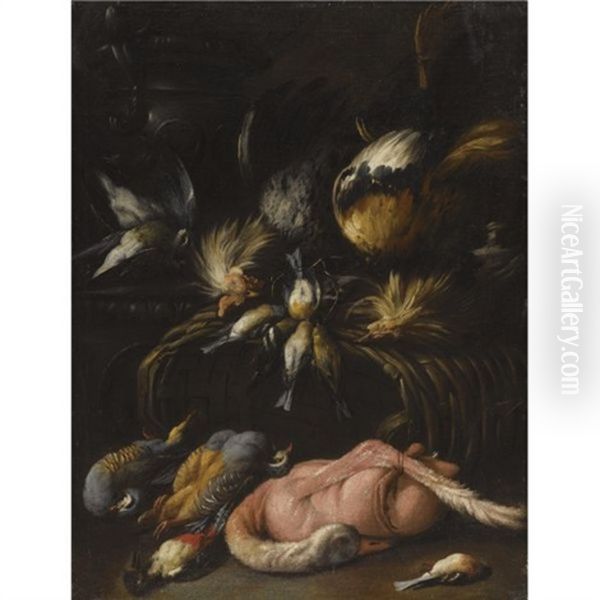 A Still Life With Dead Game, Including A Brace Of Partridge, A Plucked Goose And Several Songbirds - view 1