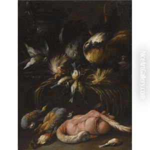 A Still Life With Dead Game, Including A Brace Of Partridge, A Plucked Goose And Several Songbirds