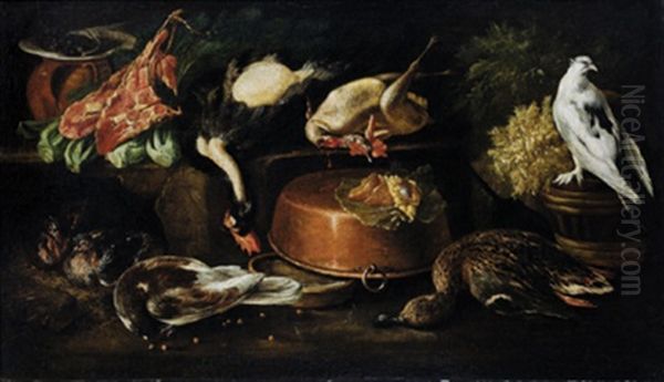 Stillleben Mit Kupfertopf Und Geflugel - Natura Morta Con Rame - view 1