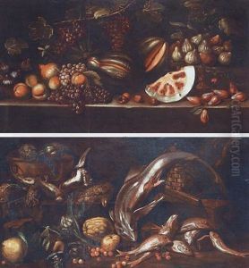 Nature Morte: Legumes, Gibier, Fruits Et Poissons by Felice Boselli