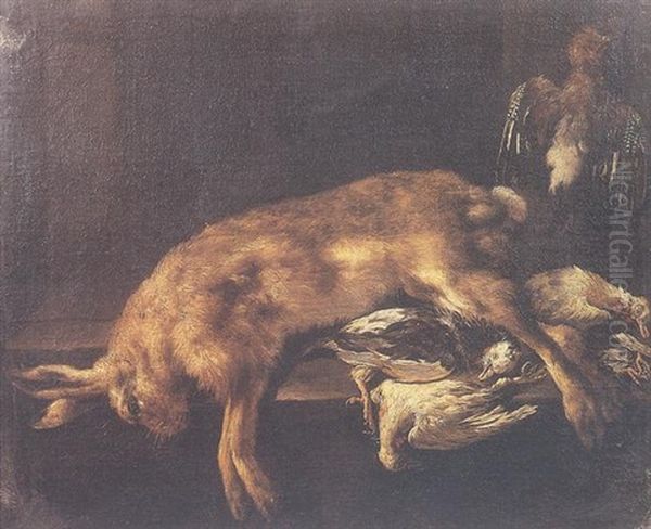 Nature Morte Au Lievre Et Aux Oiseaux - view 1