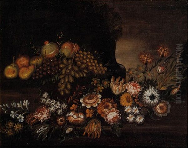 Natura Morta Con Fiori Ed Uva - view 1