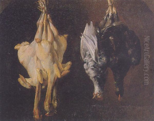 A Still Life Of Dead Game Hanging In A Stone Niche - view 1