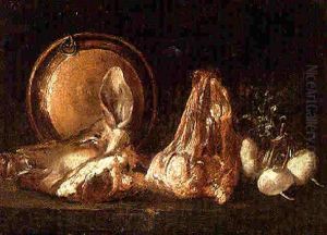 Still Life Of A Hog's Head, Turnips And A Copper Pan