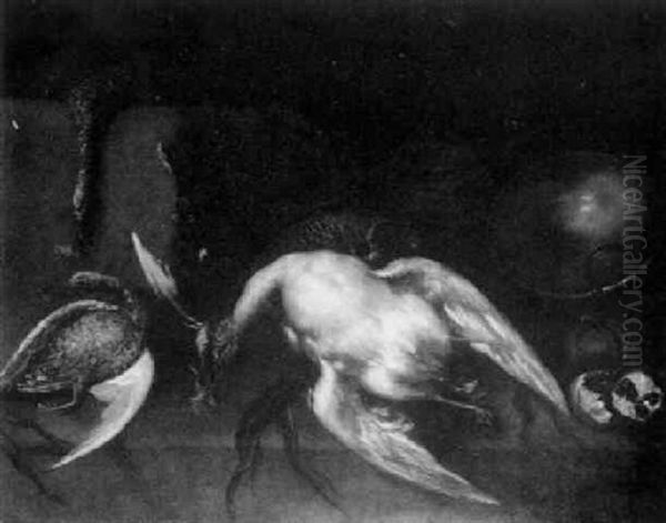 Natura Morta Con Anatre, Melograni E Vaso Di Rame - view 1